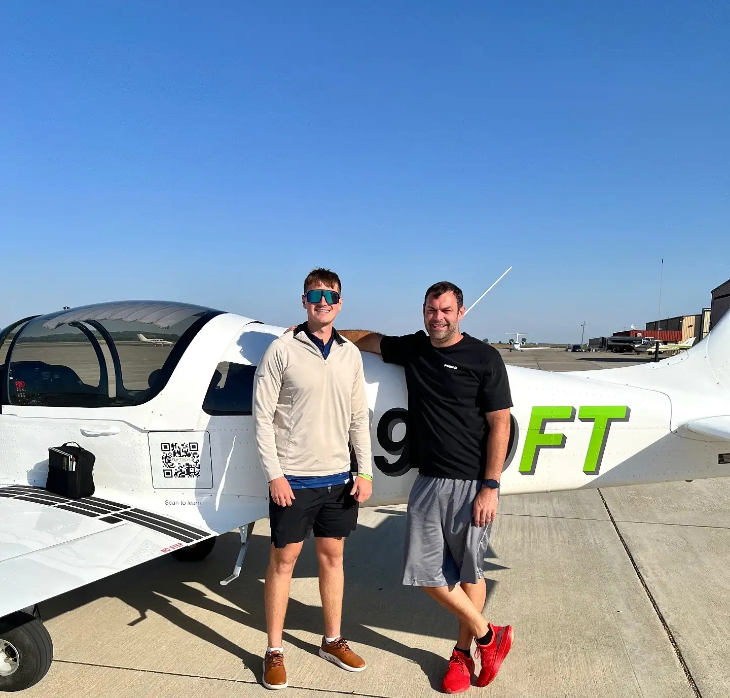 FlyTech Pilot Academy Sling aircraft parked on ramp at Rosecrans Memorial Airport