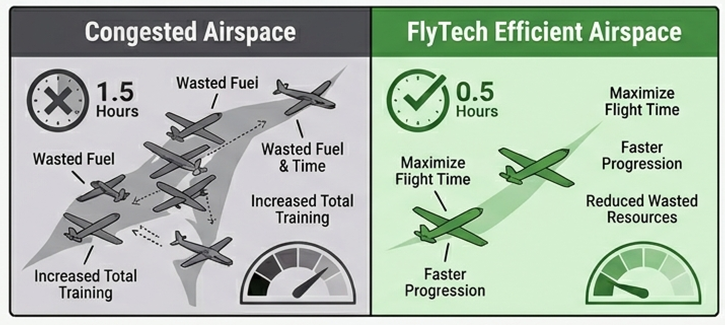 Student pilot taxiing vs waiting at busy airport comparison